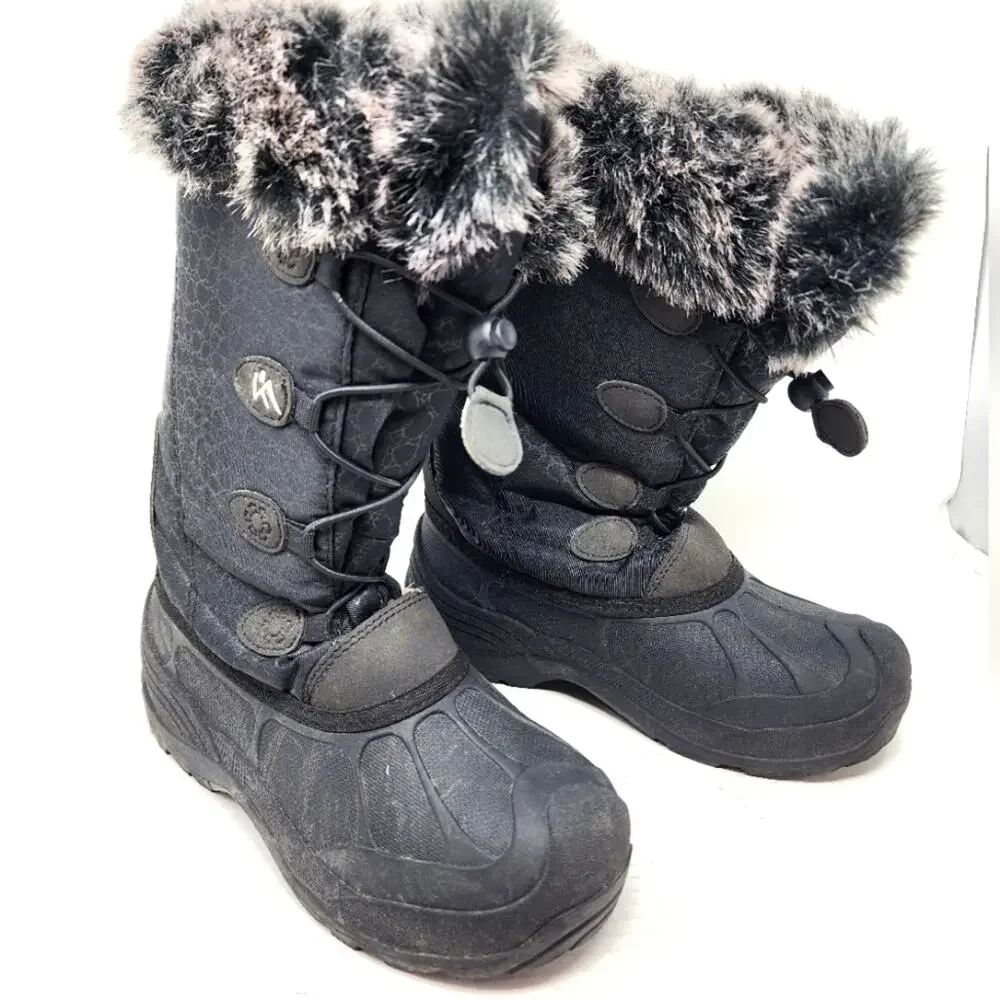 Ice Face Women's‎ Snow Boots Black Faux Fur lining Ideal for Winter Boots Size 7